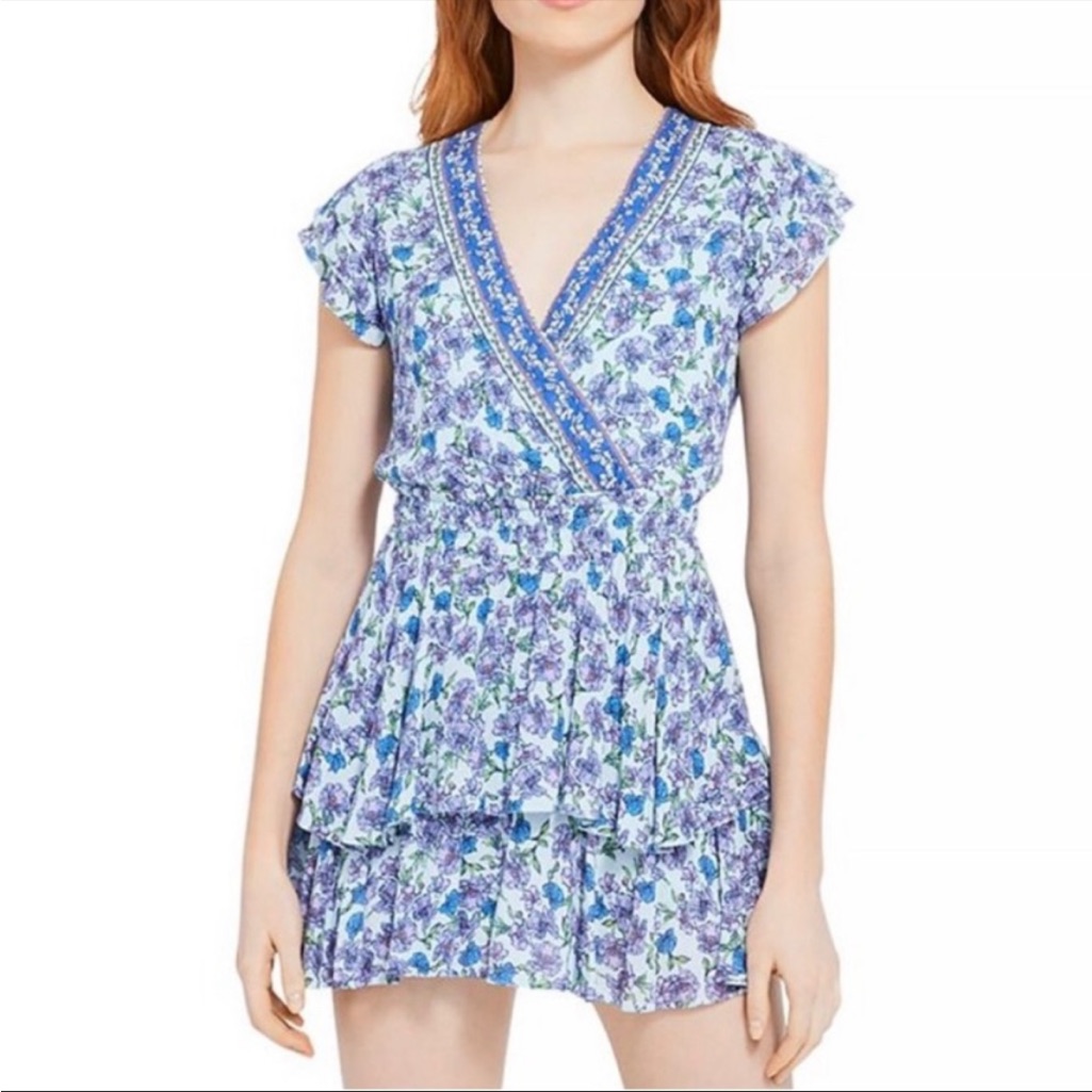 Alice + Olivia Mariska Romper In Blue, Size 0